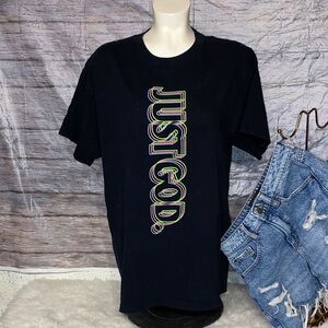 God IS Dope Black Short Sleeve “JUST GOD” Graphic T-Shirt